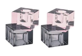 Schönfeld-Set of 2 Colored Crystal Candlesticks and Tealight Schönfeld-Set of 2 Colored Crystal Candlesticks and Tealight