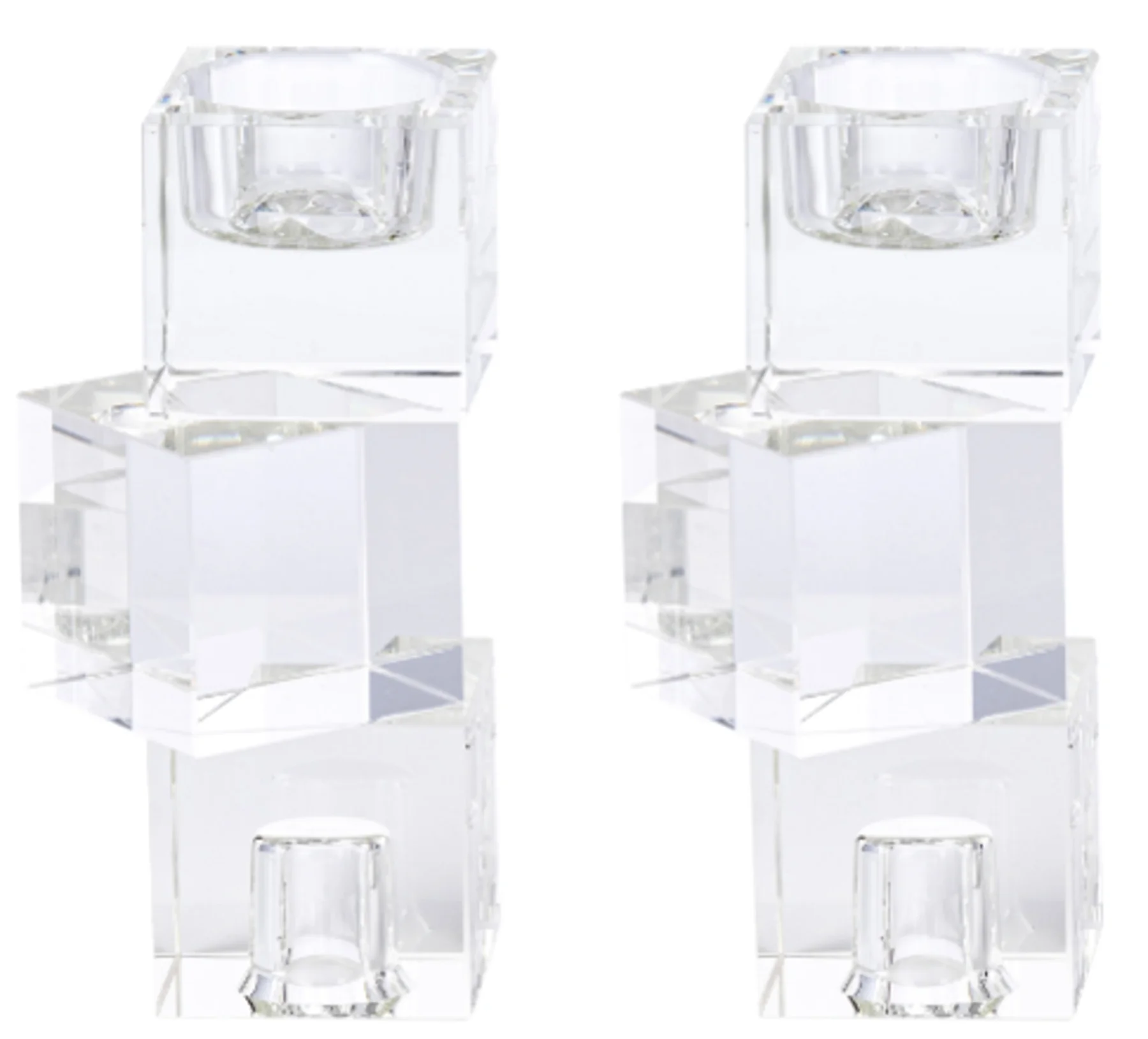 Schönfeld-Set of Clear Crystal Candlesticks and Tealight Schönfeld-Set of Clear Crystal Candlesticks and Tealight